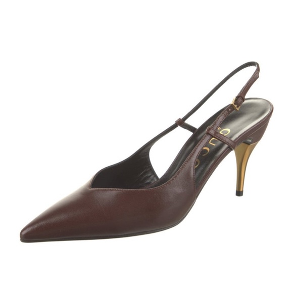 Gucci Leather Slingback Heels - Picture 1 of 5